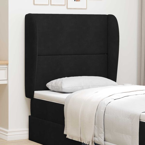 vidaXL Ucho Głowy Czarny 80 x 23 x 6 cm Aksamit