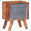 vidaXL Szafka nocna, szara, 40x30x50 cm, lite drewno