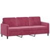 vidaXL 2-osobowa sofa z poduszkami, winna czerwień, 120 cm, aksamit