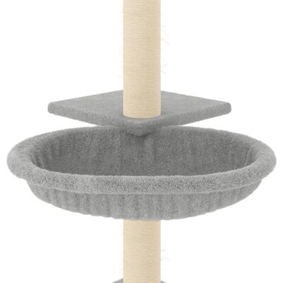 vidaXL Drapak dla kota z sizalowymi słupkami, jasnoszary, 72 cm