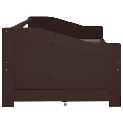 vidaXL 3-osobowa sofa/łóżko z szufladami, ciemnobrązowa, 90 x 200 cm