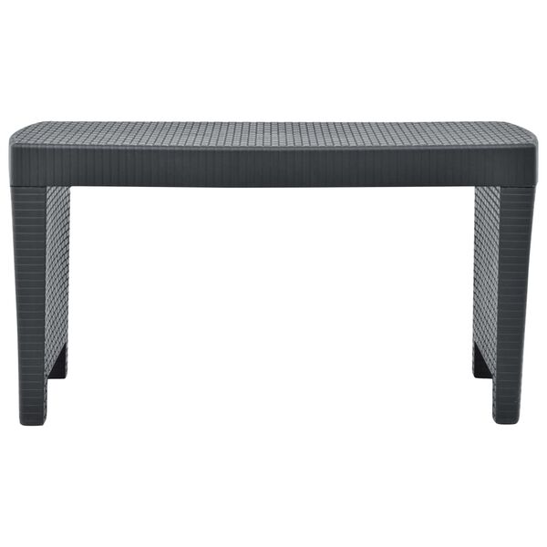 vidaXL 3-częściowy zestaw wypoczynkowy do ogrodu, plastik, antracyt