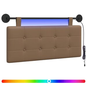 vidaXL Wezgłowie wiszące Z lampą LED Cappuccino Ekosk&oacute;ra