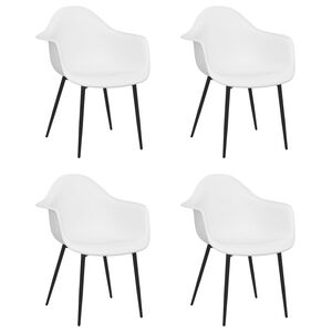 vidaXL Krzesła stołowe, 4 sztuki, białe, PP