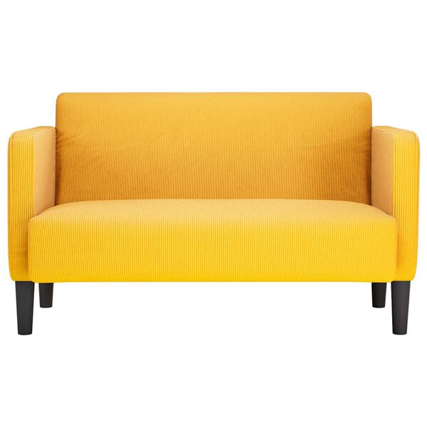 vidaXL Sofa dwuosobowa Jasnożółta 109 cm Tkanina sztruksowa