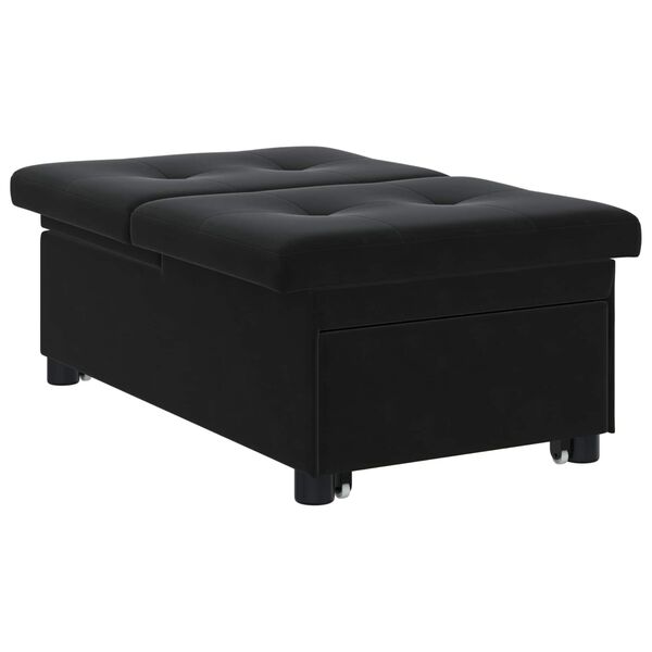 vidaXL Sofa Bed Czarny 194 x 67 x 82 cm Aksamit