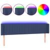 vidaXL Zagł&oacute;wek do ł&oacute;żka z LED, niebieski, 183x16x78/88 cm, tkanina