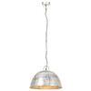 vidaXL Industrialna lampa wisząca, 25 W, srebrna, okrągła, 41 cm, E27