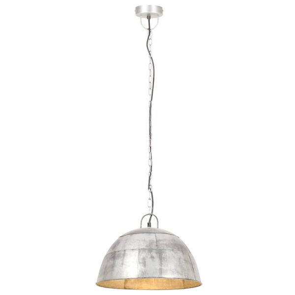 vidaXL Industrialna lampa wisząca, 25 W, srebrna, okrągła, 41 cm, E27