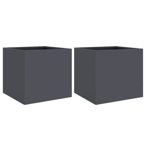 vidaXL Donice, 2 szt., antracytowe, 32x30x29 cm, stal walcowana na zimno