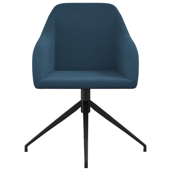 vidaXL Krzesła stołowe, 4 szt., niebieskie, obite aksamitem