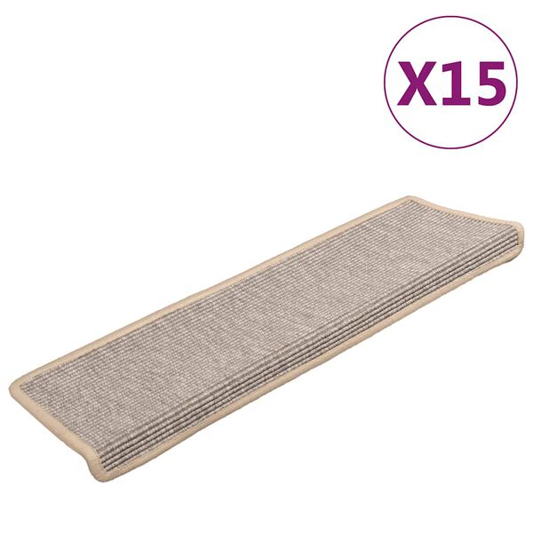 vidaXL Maty na schody 15 szt. 65x21x4 cm Srebrne prostokątne krawędzie