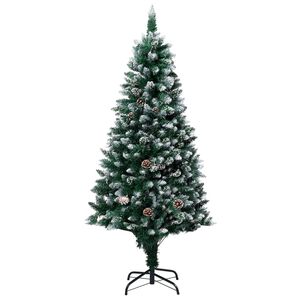 vidaXL Sztuczna choinka z szyszkami i białym śniegiem, 150 cm