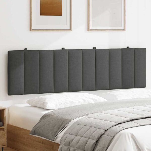 vidaXL Poduszka na wezgłowie, Hanko, ciemnoszara, 180 cm, tkanina