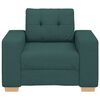 vidaXL Fotel, ciemnozielony, 60 cm, obity tkaniną