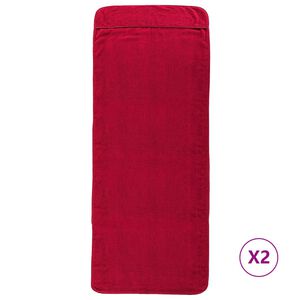 vidaXL Ręczniki plażowe, 2 szt., bordowe, 60x135 cm, tkanina, 400 g/m&sup2;