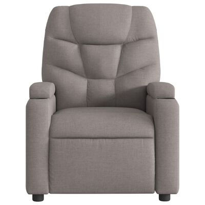 vidaXL Rozkładany fotel masujący, elektryczny, kolor taupe, tkanina