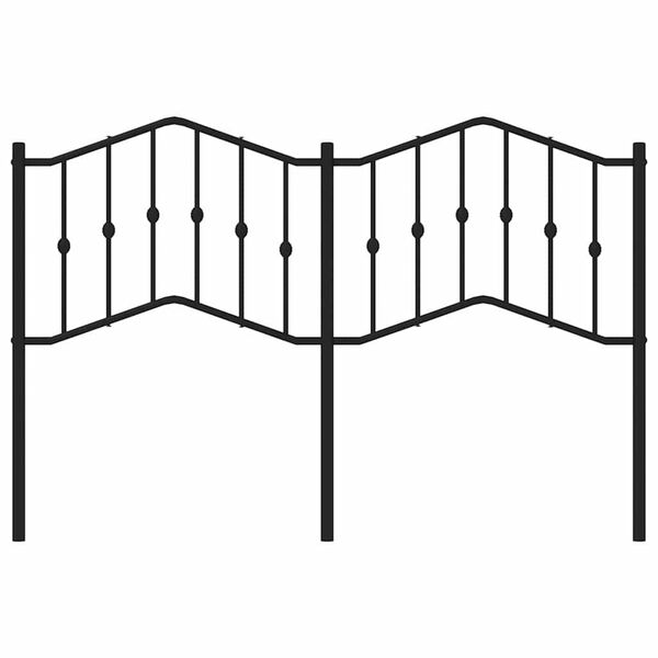 vidaXL Metalowe wymienne wezgłowie, czarne, 150 cm
