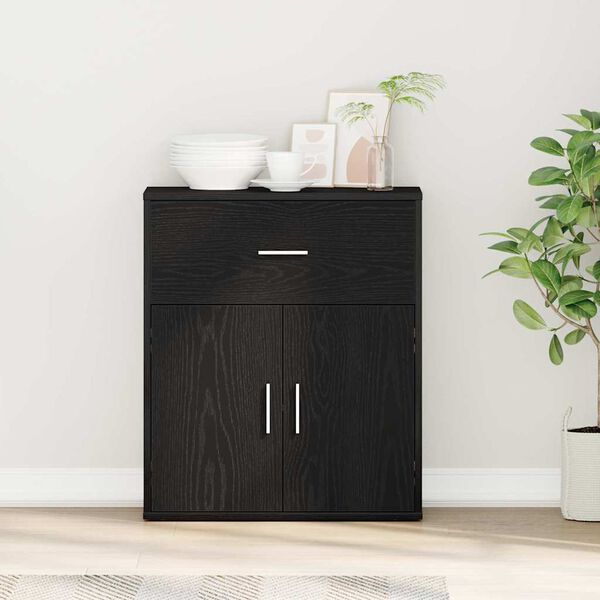 vidaXL Bufet Czarny Dąb 60 x 31 x 70 cm Materiał drewnopochodny