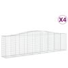 vidaXL Kosze gabionowe, 4 szt, 400x50x100/120 cm, galwanizowane żelazo