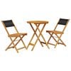 vidaXL 3-cz. zestaw mebli bistro, czarny polipropylen i drewno