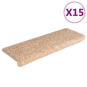 vidaXL Maty na schody 15 szt. 65x21x4 cm, złota, prostokątna krawędź