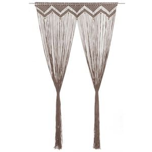 vidaXL Zasłona z makramy, kolor taupe, 140 x 240 cm, bawełna
