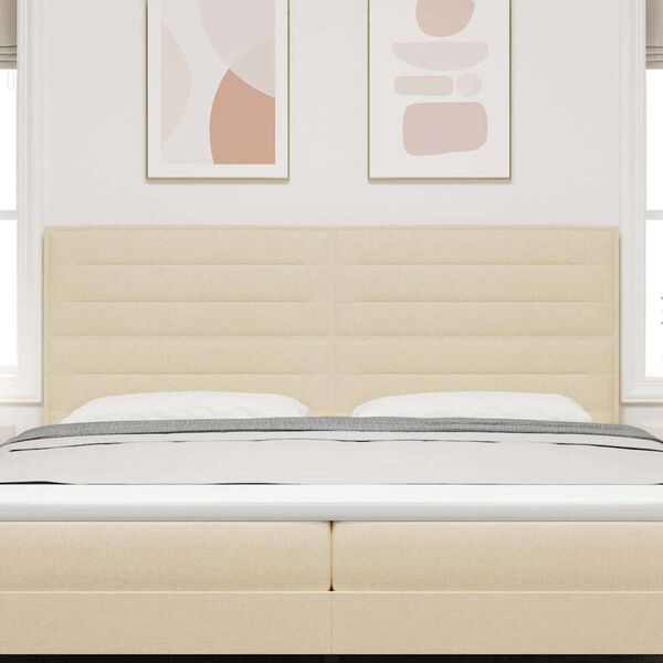 vidaXL Zagł&oacute;wek Z zagł&oacute;wkiem Kremowy 200 cm Sk&oacute;ra ekologiczna