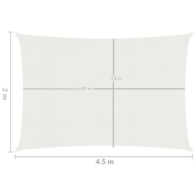 vidaXL Żagiel przeciwsłoneczny, 160 g/m², biały, 2x4,5 m, HDPE