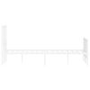 vidaXL Metalowa rama łóżka z wezgłowiem i zanóżkiem, biała, 120x200 cm