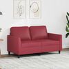 vidaXL 2-osobowa sofa, winna czerwień, 120 cm, sztuczna sk&oacute;ra
