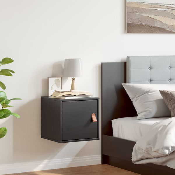 vidaXL Szafka ścienna, czarna, 31,5x30x30 cm, lite drewno sosnowe