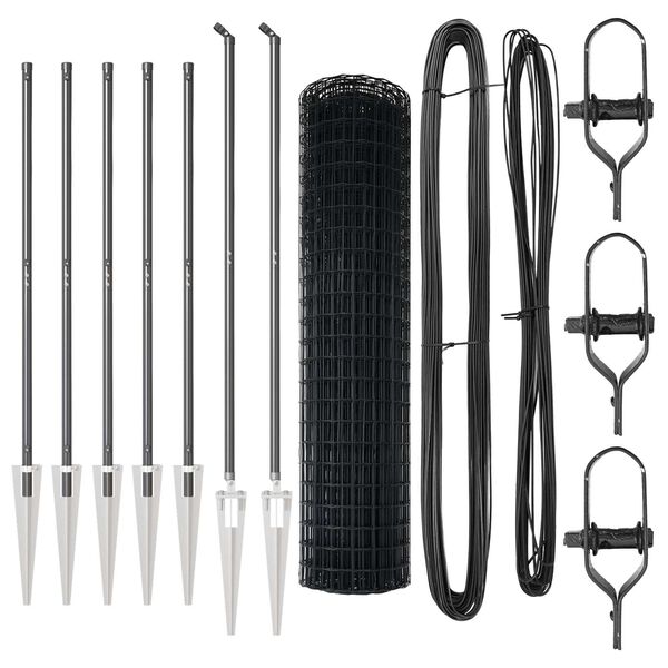 vidaXL Ogrodzenie z słupkami Szary 1.4 x 10 m Stal