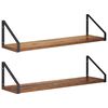 vidaXL P&oacute;łki ścienne 2 szt. Stare drewno 60 x 16 x 15,5 cm