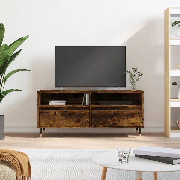 vidaXL Szafka pod TV, przydymiony dąb, 100x34,5x44,5 cm