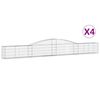vidaXL Kosze gabionowe, 4 szt, 400x30x40/60 cm, galwanizowane żelazo