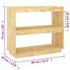 vidaXL Regał na książki, 80x35x71 cm, lite drewno sosnowe