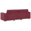 vidaXL Sofa 3 pcs Czerwony Wiatr Tkanina lniana