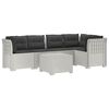 vidaXL 5-osobowa sofa ogrodowa z poduszkami w stylu rattanowym PP