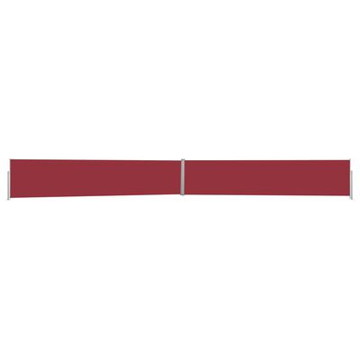 vidaXL Wysuwana markiza boczna na taras, 140x1200 cm, czerwona