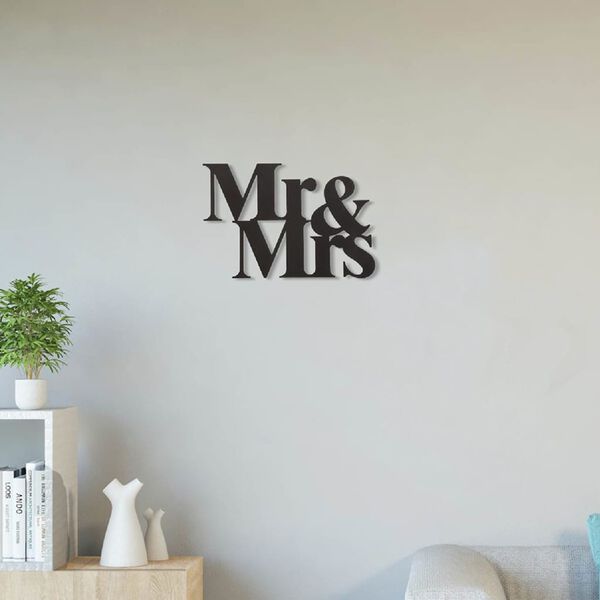 Homemania Dekoracja ścienna Words, 50x35 cm, stalowa, czarna