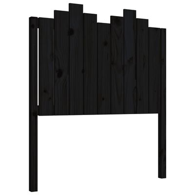 vidaXL Wezgłowie łóżka, czarne, 96x4x110 cm, lite drewno sosnowe