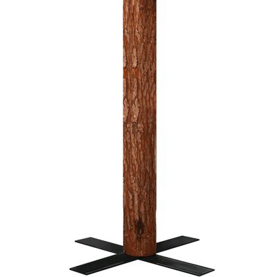 vidaXL Smukła choinka z lampkami, drewnem i śniegiem, zielona, 210 cm