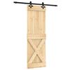 vidaXL Drzwi przesuwne Naturalny i czarny 70 x 210 cm