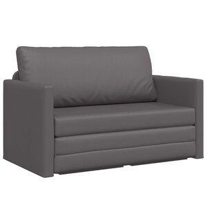 vidaXL Sofa Bed 110cm Szary Sztuczna sk&oacute;ra