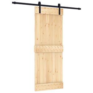 vidaXL Drzwi przesuwne Naturalny i czarny 80 x 210 cm