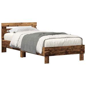vidaXL Ramka ł&oacute;żka Stare drewno 100 x 200 cm Drewno inżynieryjne