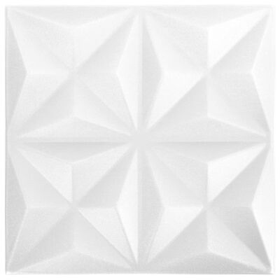 vidaXL Panele ścienne 3D, 24 szt., 50x50 cm, biel origami, 6 m²