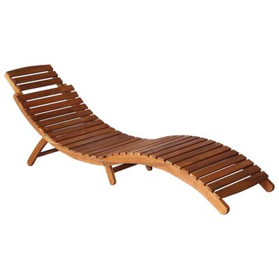 vidaXL Ogrodowy leżak ze stolikiem i poduszką, lite drewno akacjowe