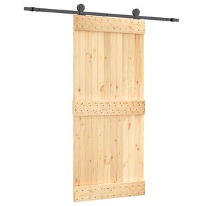 vidaXL Drzwi przesuwne 90 x 210 cm Lite Drewno Sosnowe (Nieobrobione)